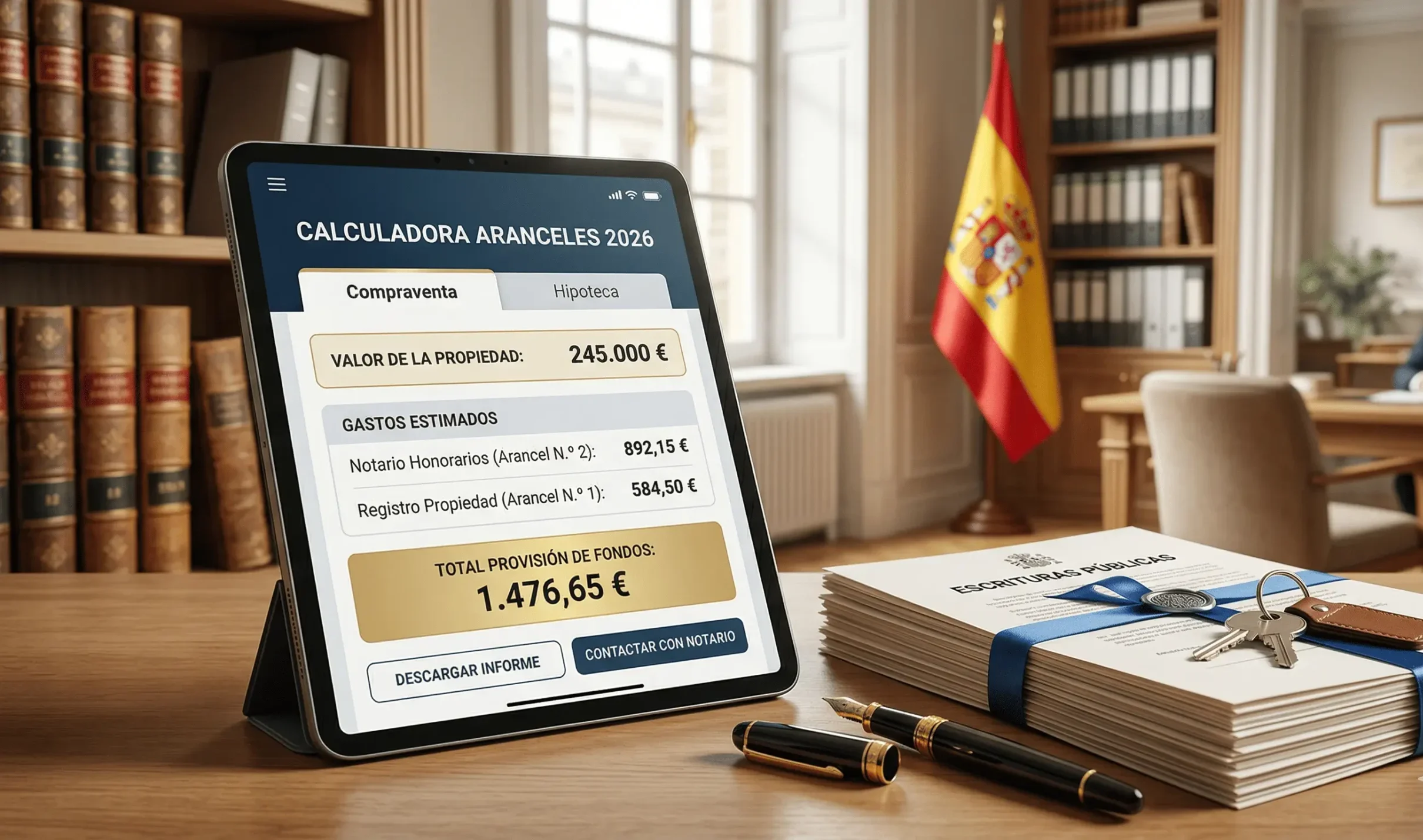 calculadora gastos notaria y registro 2026